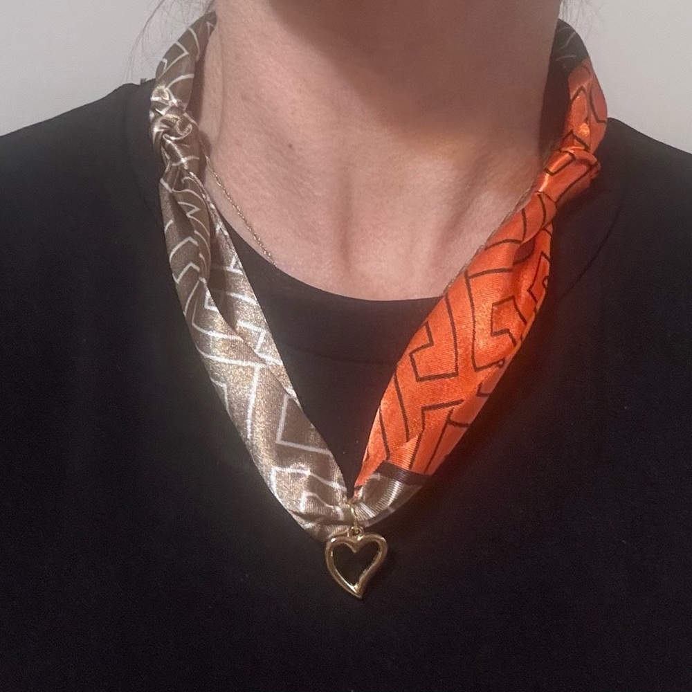 Scarf necklaces with charm